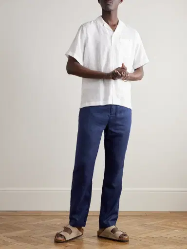 Frescobol Carioca Oscar Straight-Leg Linen and Cotton-Blend Drawstring Trousers - Men | Thumbnail 2 Frescobol Carioca Oscar Straight-Leg Linen and Cotton-Blend Drawstring Trousers - Men | Thumbnail 2