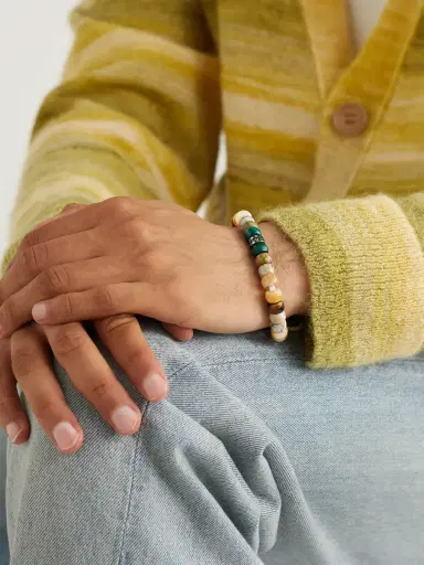 Carolina Bucci Hamptons Forte Beads Blackened Gold Multi-Stone Bracelet - Men | Thumbnail 2 Carolina Bucci Hamptons Forte Beads Blackened Gold Multi-Stone Bracelet - Men | Thumbnail 2