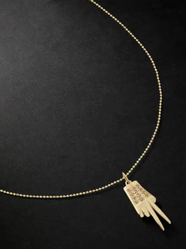 Sydney Evan Man Peace Gold Diamond Pendant Necklace - Men | Thumbnail 1 Sydney Evan Man Peace Gold Diamond Pendant Necklace - Men | Thumbnail 1