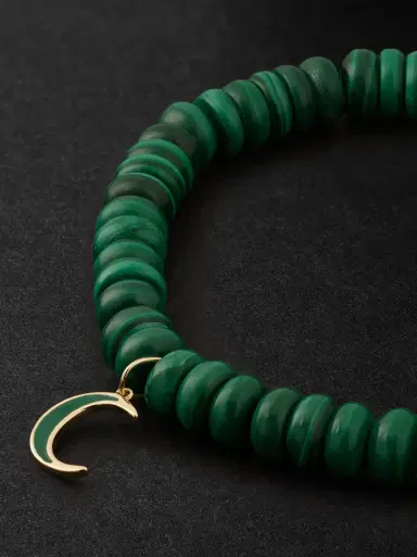 Sydney Evan Moon Gold, Malachite and Enamel Bracelet - Men | Thumbnail 4 Sydney Evan Moon Gold, Malachite and Enamel Bracelet - Men | Thumbnail 4
