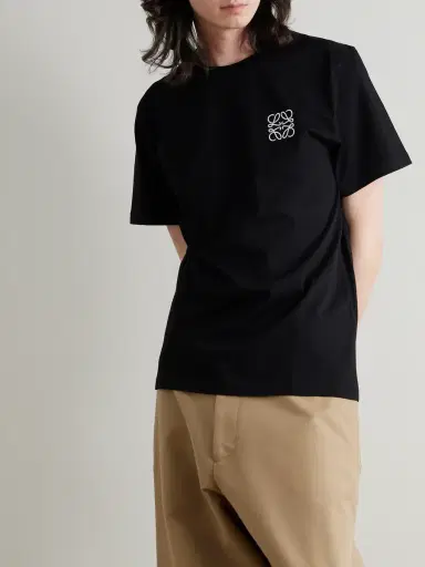 Loewe Logo-Embroidered Cotton-Jersey T-Shirt - Men | Thumbnail 3 Loewe Logo-Embroidered Cotton-Jersey T-Shirt - Men | Thumbnail 3