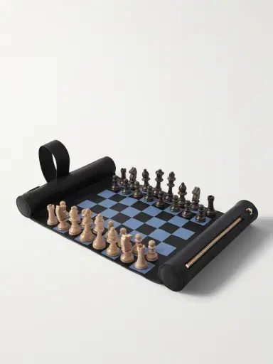 Smythson Panama Cross-Grain Leather Chess Set - Men | Thumbnail 3 Smythson Panama Cross-Grain Leather Chess Set - Men | Thumbnail 3