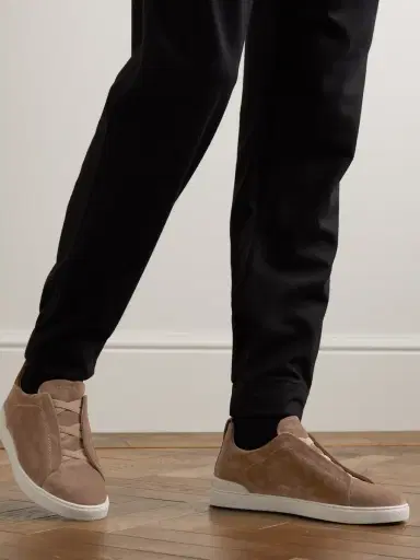 Zegna Triple Stitch™ Suede Slip-On Sneakers - Men | Thumbnail 3 Zegna Triple Stitch™ Suede Slip-On Sneakers - Men | Thumbnail 3