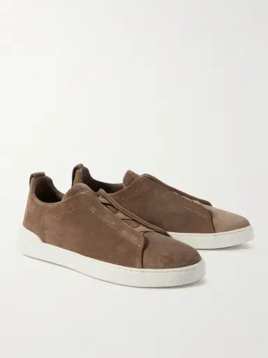 Zegna Triple Stitch™ Suede Slip-On Sneakers - Men | Thumbnail 4 Zegna Triple Stitch™ Suede Slip-On Sneakers - Men | Thumbnail 4