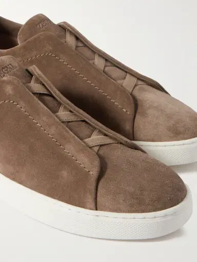 Zegna Triple Stitch™ Suede Slip-On Sneakers - Men | Thumbnail 6 Zegna Triple Stitch™ Suede Slip-On Sneakers - Men | Thumbnail 6