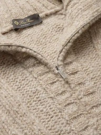 Loro Piana Cable-Knit Cashmere Half-Zip Sweater - Men | Thumbnail 4 Loro Piana Cable-Knit Cashmere Half-Zip Sweater - Men | Thumbnail 4
