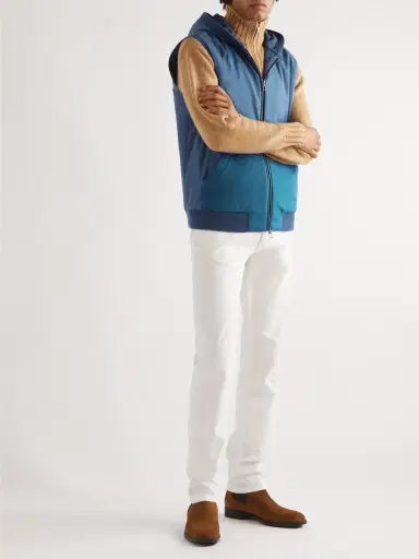 Loro Piana Wallace Storm System® Cashmere-Trimmed Padded Nylon Hooded Gilet - Men | Thumbnail 2 Loro Piana Wallace Storm System® Cashmere-Trimmed Padded Nylon Hooded Gilet - Men | Thumbnail 2