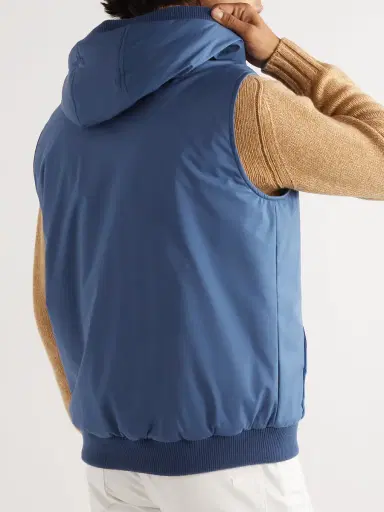 Loro Piana Wallace Storm System® Cashmere-Trimmed Padded Nylon Hooded Gilet - Men | Thumbnail 3 Loro Piana Wallace Storm System® Cashmere-Trimmed Padded Nylon Hooded Gilet - Men | Thumbnail 3