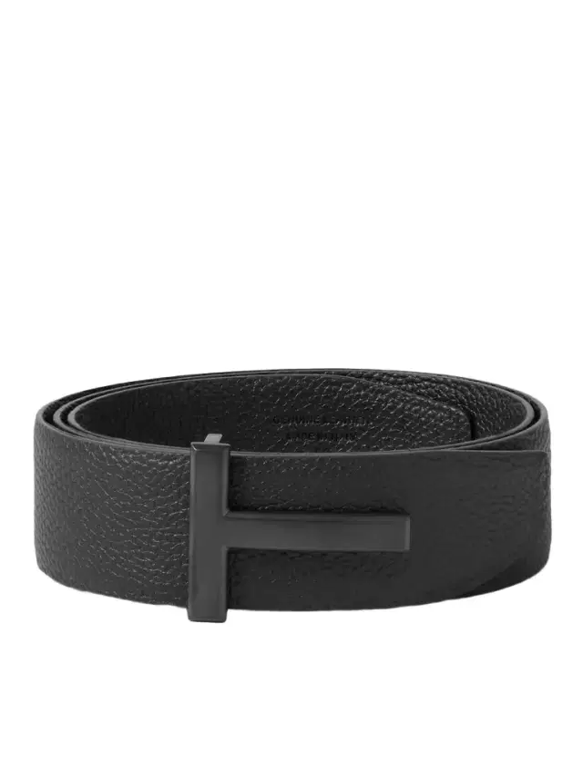 4cm Full-Grain Leather Belt - Men 4cm Full-Grain Leather Belt - Men