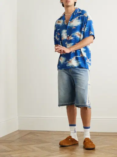 KAPITAL Convertible-Collar Printed Crepe Shirt - Men | Thumbnail 2 KAPITAL Convertible-Collar Printed Crepe Shirt - Men | Thumbnail 2