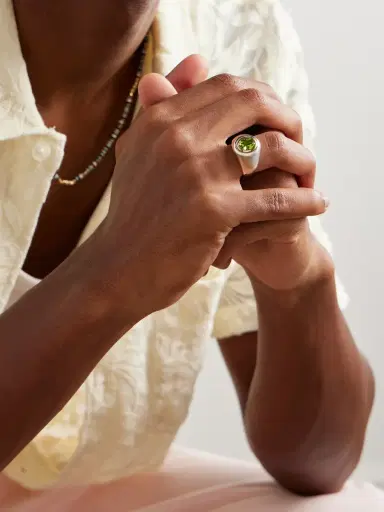 MAOR Solitaire Sterling Silver, 18-Karat Gold and Tourmaline Ring - Men | Thumbnail 2 MAOR Solitaire Sterling Silver, 18-Karat Gold and Tourmaline Ring - Men | Thumbnail 2
