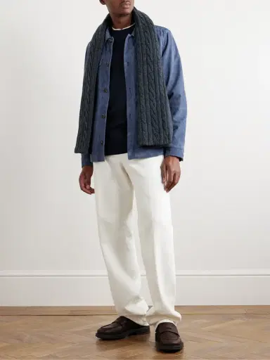 Loro Piana Cashmere, Virgin Wool and Silk-Blend Sweater - Men | Thumbnail 2 Loro Piana Cashmere, Virgin Wool and Silk-Blend Sweater - Men | Thumbnail 2