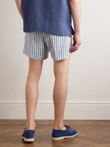 Loro Piana Bermuda Bay Straight-Leg Striped Linen Drawstring Shorts - Men | Thumbnail 3 Loro Piana Bermuda Bay Straight-Leg Striped Linen Drawstring Shorts - Men | Thumbnail 3
