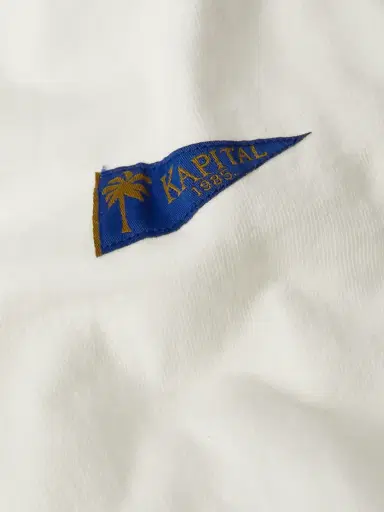 KAPITAL Logo-Appliquéd Cut-Out Printed Cotton-Jersey T-Shirt - Men | Thumbnail 4 KAPITAL Logo-Appliquéd Cut-Out Printed Cotton-Jersey T-Shirt - Men | Thumbnail 4