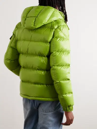 Moncler Maya Logo-Appliquéd Quilted Glossed-Shell Hooded Down Jacket - Men | Thumbnail 3 Moncler Maya Logo-Appliquéd Quilted Glossed-Shell Hooded Down Jacket - Men | Thumbnail 3
