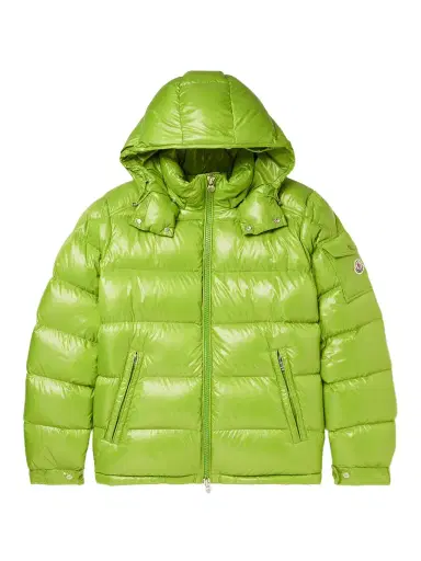 Moncler Maya Logo-Appliquéd Quilted Glossed-Shell Hooded Down Jacket - Men | Thumbnail 1 Moncler Maya Logo-Appliquéd Quilted Glossed-Shell Hooded Down Jacket - Men | Thumbnail 1