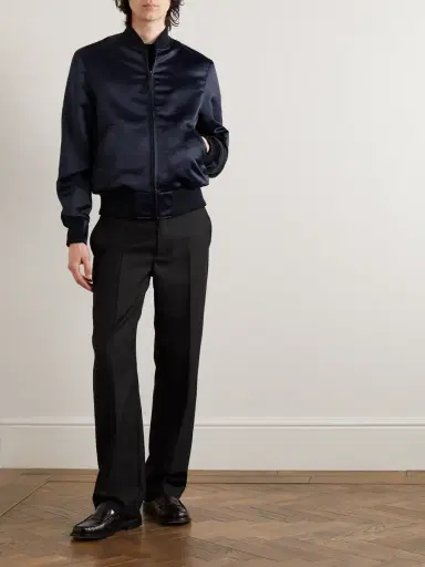 Golden Bear Sukajan Leather-Trimmed Satin Bomber Jacket - Men | Thumbnail 2 Golden Bear Sukajan Leather-Trimmed Satin Bomber Jacket - Men | Thumbnail 2