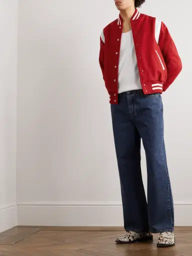 Golden Bear The Hayes Leather-Trimmed Wool-Blend Varsity Jacket - Men | Thumbnail 2 Golden Bear The Hayes Leather-Trimmed Wool-Blend Varsity Jacket - Men | Thumbnail 2