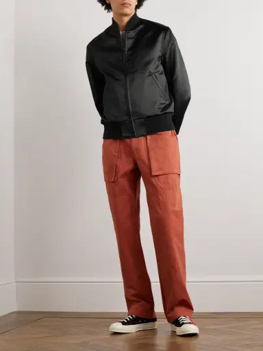 Golden Bear Sukajan Leather-Trimmed Satin Bomber Jacket - Men | Thumbnail 2 Golden Bear Sukajan Leather-Trimmed Satin Bomber Jacket - Men | Thumbnail 2