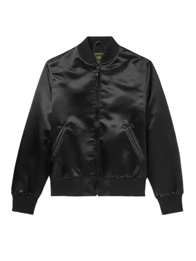 Golden Bear Sukajan Leather-Trimmed Satin Bomber Jacket - Men | Thumbnail 1 Golden Bear Sukajan Leather-Trimmed Satin Bomber Jacket - Men | Thumbnail 1