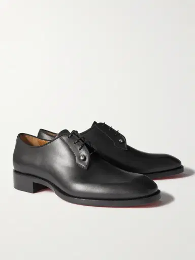 Christian Louboutin Chambeliss Grosgrain-Trimmed Embellished Leather Derby Shoes - Men | Thumbnail 4 Christian Louboutin Chambeliss Grosgrain-Trimmed Embellished Leather Derby Shoes - Men | Thumbnail 4
