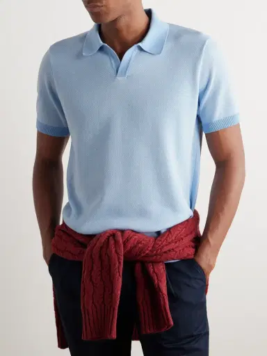MR P. Honeycomb-Knit Cotton Polo Shirt - Men | Thumbnail 3 MR P. Honeycomb-Knit Cotton Polo Shirt - Men | Thumbnail 3