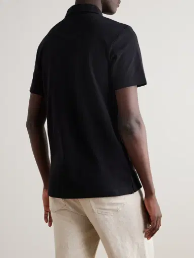 Sunspel Riviera Slim-Fit Cotton-Mesh Polo Shirt - Men | Thumbnail 4 Sunspel Riviera Slim-Fit Cotton-Mesh Polo Shirt - Men | Thumbnail 4