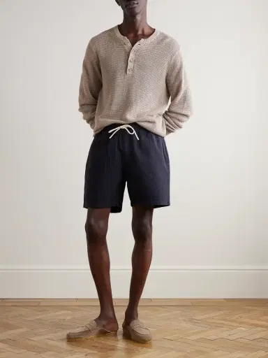 Portuguese Flannel Atlantico Straight-Leg Cotton-Seersucker Drawstring Shorts - Men | Thumbnail 2 Portuguese Flannel Atlantico Straight-Leg Cotton-Seersucker Drawstring Shorts - Men | Thumbnail 2