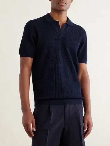 Orlebar Brown Roddy Slim-Fit Camp-Collar Pointelle-Knit Polo Shirt - Men | Thumbnail 6 Orlebar Brown Roddy Slim-Fit Camp-Collar Pointelle-Knit Polo Shirt - Men | Thumbnail 6