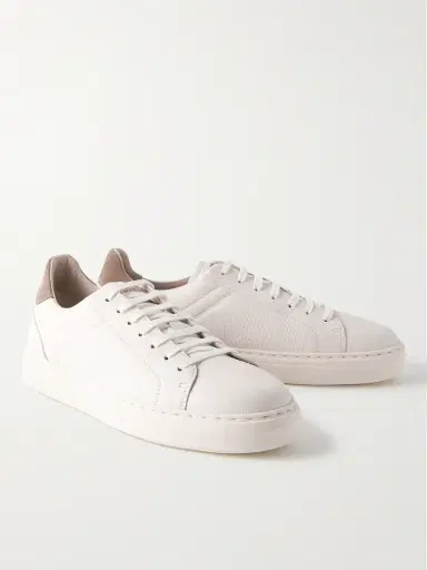 Brunello Cucinelli Suede-Trimmed Full-Grain Leather Sneakers - Men | Thumbnail 4 Brunello Cucinelli Suede-Trimmed Full-Grain Leather Sneakers - Men | Thumbnail 4