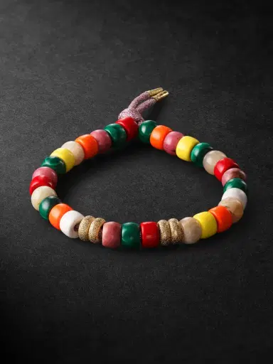 Carolina Bucci Fire Forte Beads Multi-Stone and Cord Bracelet - Men | Thumbnail 1 Carolina Bucci Fire Forte Beads Multi-Stone and Cord Bracelet - Men | Thumbnail 1