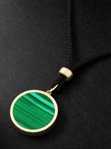 Jacquie Aiche Gold, Malachite and Cord Pendant Necklace - Men | Thumbnail 4 Jacquie Aiche Gold, Malachite and Cord Pendant Necklace - Men | Thumbnail 4