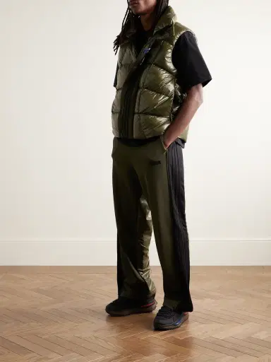 Moncler Genius adidas Originals Bozon Tech Jersey-Trimmed Quilted Glossed-Shell Down Gilet - Men | Thumbnail 2 Moncler Genius adidas Originals Bozon Tech Jersey-Trimmed Quilted Glossed-Shell Down Gilet - Men | Thumbnail 2