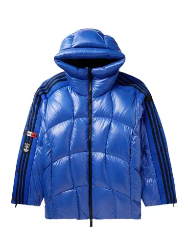 Moncler Genius adidas Originals Beiser Tech Jersey-Trimmed Quilted Glossed-Shell Hooded Down Jacket - Men | Thumbnail 1 Moncler Genius adidas Originals Beiser Tech Jersey-Trimmed Quilted Glossed-Shell Hooded Down Jacket - Men | Thumbnail 1