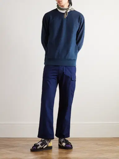 Blue Blue Japan Indigo-Dyed Cotton-Jersey Sweatshirt - Men | Thumbnail 2 Blue Blue Japan Indigo-Dyed Cotton-Jersey Sweatshirt - Men | Thumbnail 2