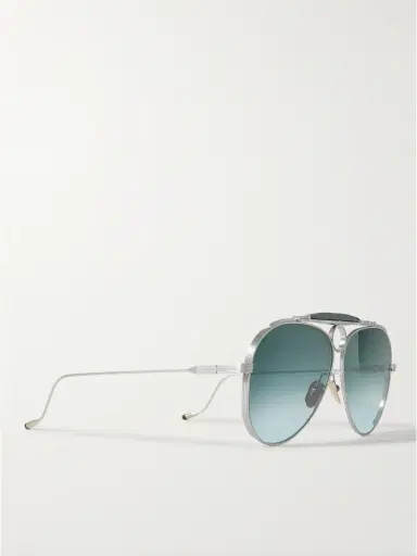 Jacques Marie Mage Diamond Cross Ranch Aviator-Style Silver-Tone Sunglasses - Men | Thumbnail 3 Jacques Marie Mage Diamond Cross Ranch Aviator-Style Silver-Tone Sunglasses - Men | Thumbnail 3