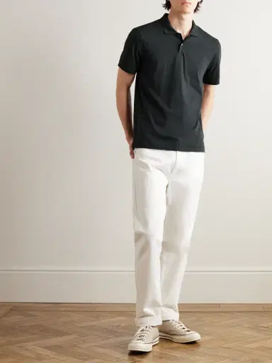 James Perse Luxe Lotus Cotton-Jersey Polo Shirt - Men | Thumbnail 2 James Perse Luxe Lotus Cotton-Jersey Polo Shirt - Men | Thumbnail 2