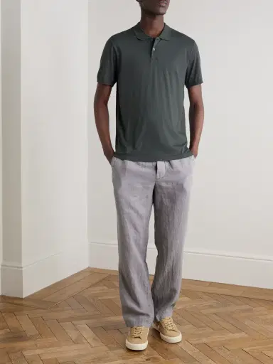 James Perse Luxe Lotus Cotton-Jersey Polo Shirt - Men | Thumbnail 2 James Perse Luxe Lotus Cotton-Jersey Polo Shirt - Men | Thumbnail 2