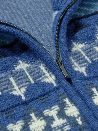 Loro Piana Fair Isle Ribbed-Knit Cashmere Half-Zip Sweater - Men | Thumbnail 4 Loro Piana Fair Isle Ribbed-Knit Cashmere Half-Zip Sweater - Men | Thumbnail 4