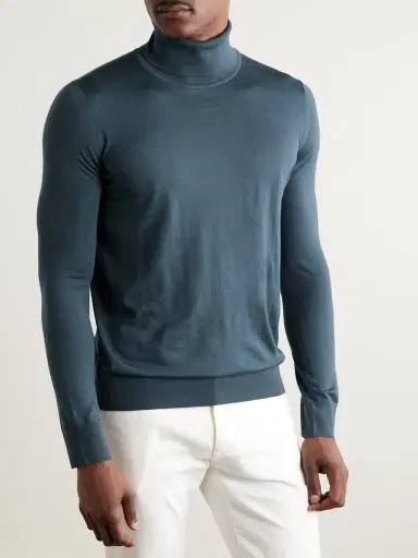 Loro Piana Wish® Virgin Wool Rollneck Sweater - Men | Thumbnail 3 Loro Piana Wish® Virgin Wool Rollneck Sweater - Men | Thumbnail 3