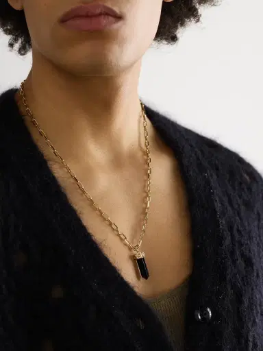 Sydney Evan Gold, Onyx and Diamond Chain Necklace - Men | Thumbnail 2 Sydney Evan Gold, Onyx and Diamond Chain Necklace - Men | Thumbnail 2
