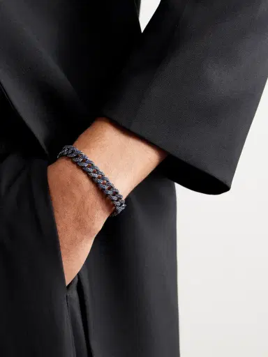 SHAY 18-Karat Blackened Gold Sapphire Chain Bracelet - Men | Thumbnail 2 SHAY 18-Karat Blackened Gold Sapphire Chain Bracelet - Men | Thumbnail 2