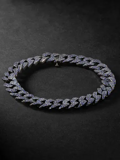 SHAY 18-Karat Blackened Gold Sapphire Chain Bracelet - Men | Thumbnail 1 SHAY 18-Karat Blackened Gold Sapphire Chain Bracelet - Men | Thumbnail 1
