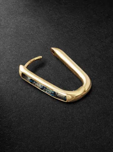 Foundrae 18-Karat Gold Topaz Single Earring - Men | Thumbnail 3 Foundrae 18-Karat Gold Topaz Single Earring - Men | Thumbnail 3