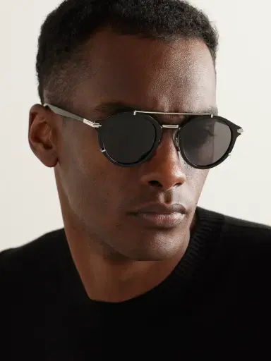 DIOR Eyewear DiorBlacksuit R7U Acetate and Silver-Tone Round-Frame Sunglasses - Men | Thumbnail 2 DIOR Eyewear DiorBlacksuit R7U Acetate and Silver-Tone Round-Frame Sunglasses - Men | Thumbnail 2