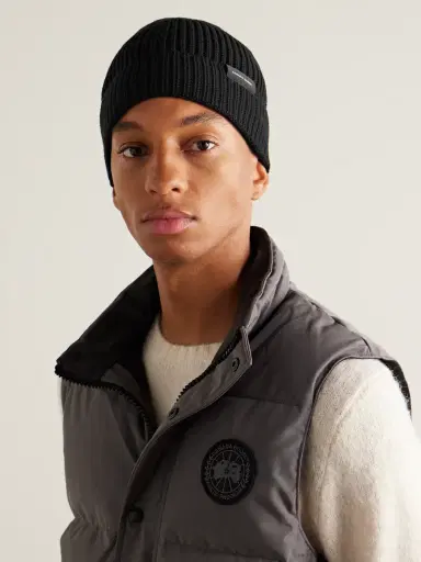 Canada Goose Logo-Appliquéd Ribbed Wool Beanie - Men | Thumbnail 2 Canada Goose Logo-Appliquéd Ribbed Wool Beanie - Men | Thumbnail 2