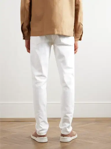 Zegna Leather-Trimmed Straight-Leg Jeans - Men | Thumbnail 3 Zegna Leather-Trimmed Straight-Leg Jeans - Men | Thumbnail 3