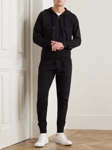 Paul Smith Grosgrain-Trimmed Cotton-Jersey Zip-Up Hoodie - Men | Thumbnail 2 Paul Smith Grosgrain-Trimmed Cotton-Jersey Zip-Up Hoodie - Men | Thumbnail 2