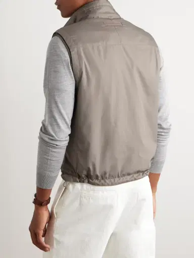Zegna Reversible Shell and Cashmere, Cotton and Silk-Blend Gilet - Men | Thumbnail 3 Zegna Reversible Shell and Cashmere, Cotton and Silk-Blend Gilet - Men | Thumbnail 3