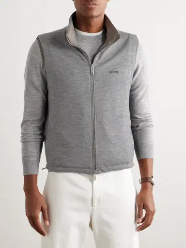 Zegna Reversible Shell and Cashmere, Cotton and Silk-Blend Gilet - Men | Thumbnail 5 Zegna Reversible Shell and Cashmere, Cotton and Silk-Blend Gilet - Men | Thumbnail 5